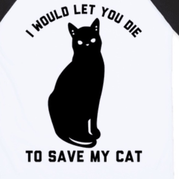 +✋️I WouldLetYouDie to SaveMyCat Raglan Jersey NEW - Picture 6 of 8